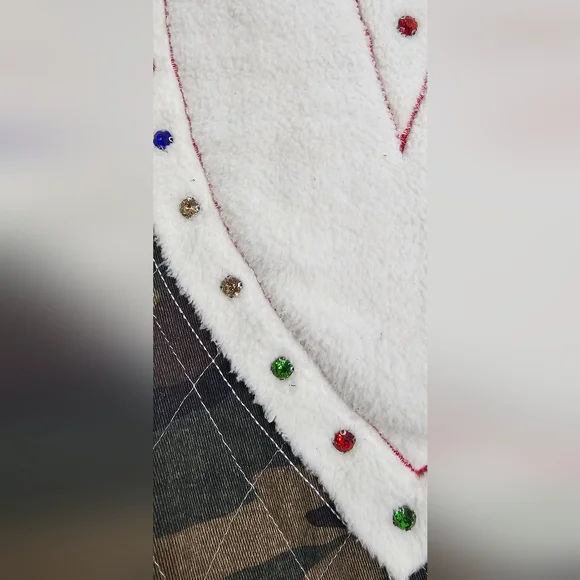 New POL Camo Jacket with Patchwork and Crystal Heart Details Size Large - Picture 10 of 10